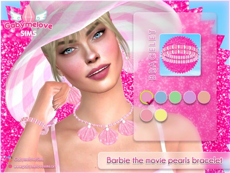 Barbie The Movie Beach Outfit, SET 2 sims 4 cc barbie the movie beach outfit set 6