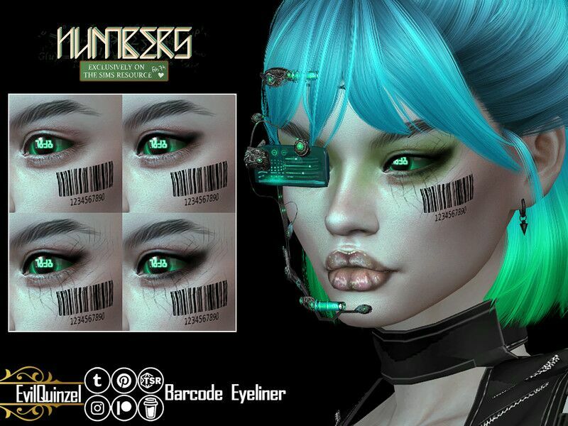 Barcode Eyeliner 1 Barcode Eyeliner Sims 4 CC