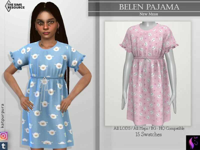 Belen Pajama By Katpurpura 1 Belen Pajama By Katpurpura Sims 4 CC
