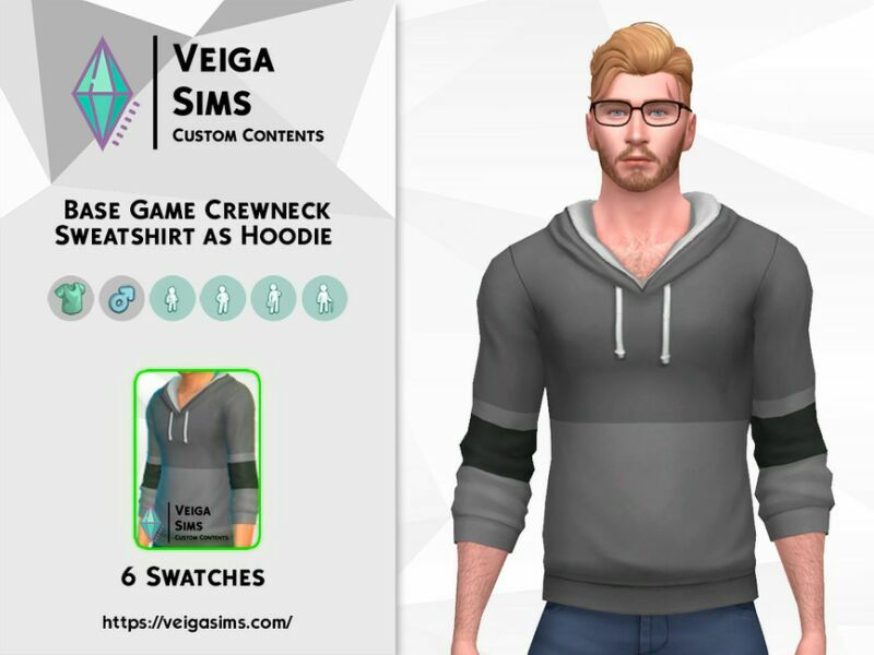BG Crewneck Sweatshirt AS Hoodie 1 BG Crewneck Sweatshirt AS Hoodie Sims 4 CC