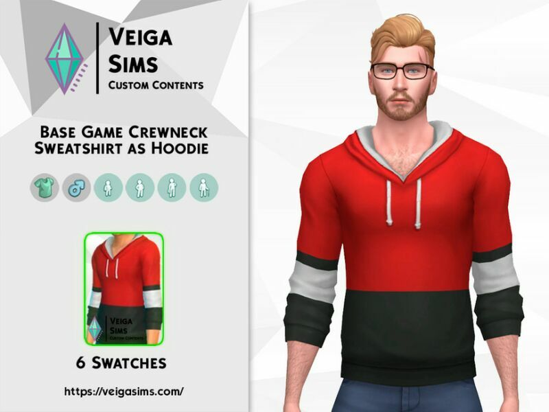 BG Crewneck Sweatshirt AS Hoodie 2 sims 4 cc bg crewneck sweatshirt as hoodie 2