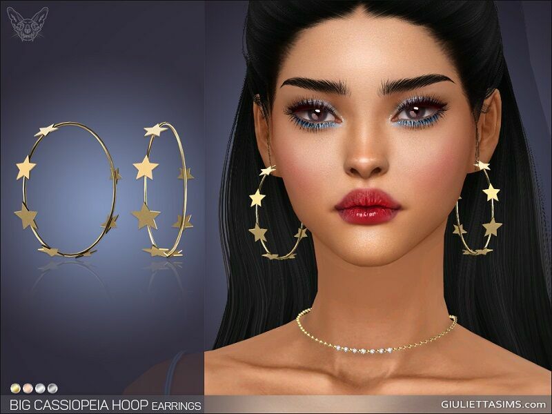 BIG Cassiopeia Hoop Earrings By Giulietta 1 BIG Cassiopeia Hoop Earrings By Giulietta Sims 4 CC
