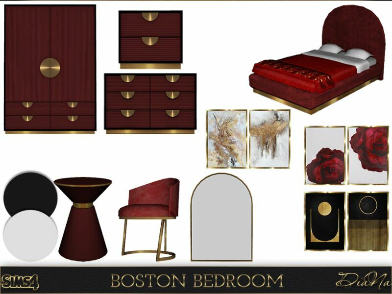 Boston Bedroom By Dianasims 6 sims 4 cc boston bedroom by dianasims 2