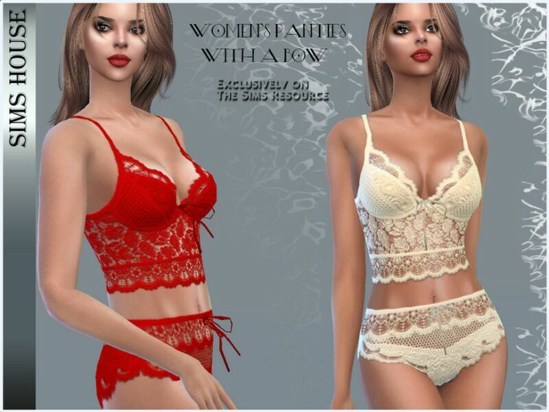 Bralette With A BOW 2 sims 4 cc bralette with a bow 2