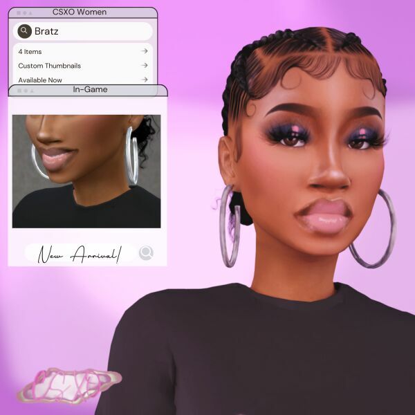 Bratz Oversized TEE, BAG & Hoops 2 sims 4 cc bratz oversized tee bag hoops 3