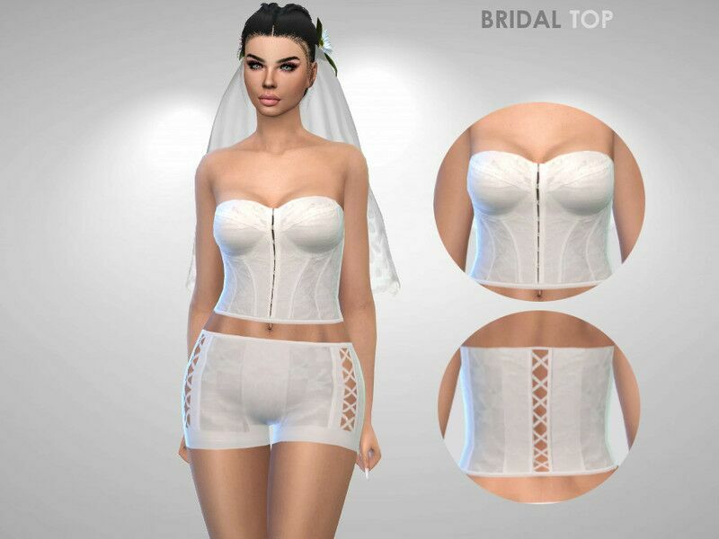 Bridal TOP By Puresim 1 Bridal TOP By Puresim Sims 4 CC