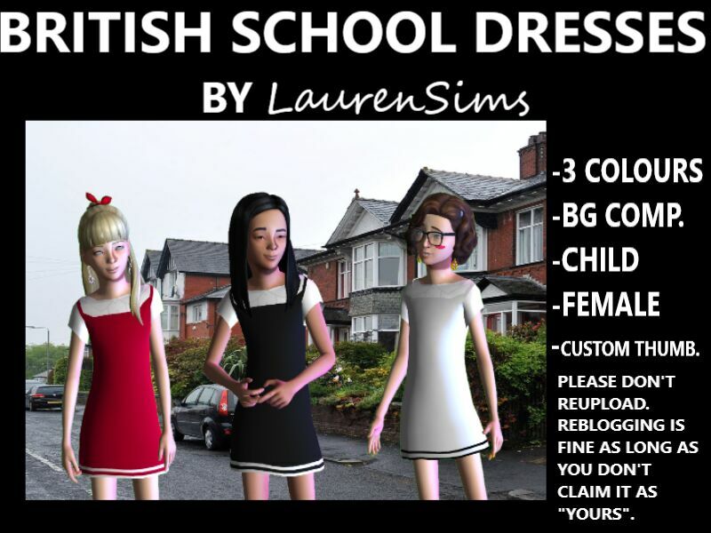 British School Dresses For Children By Laurensims 1 British School Dresses For Children By Laurensims Sims 4 CC