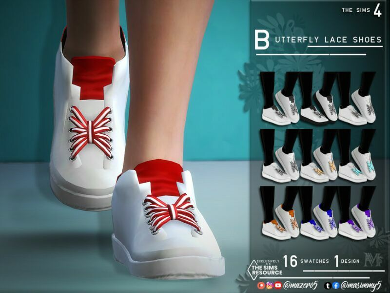 Butterfly Lace Shoes By Mazero5 1 Butterfly Lace Shoes By Mazero5 Sims 4 CC