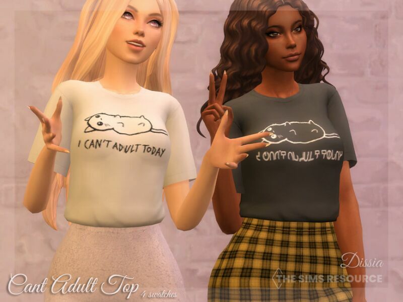 Cant Adult TOP By Dissia 1 Cant Adult TOP By Dissia Sims 4 CC