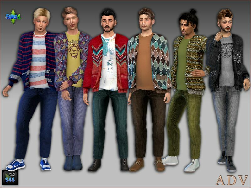 Cardigans And Pants For Adults 1 Cardigans And Pants For Adults Sims 4 CC