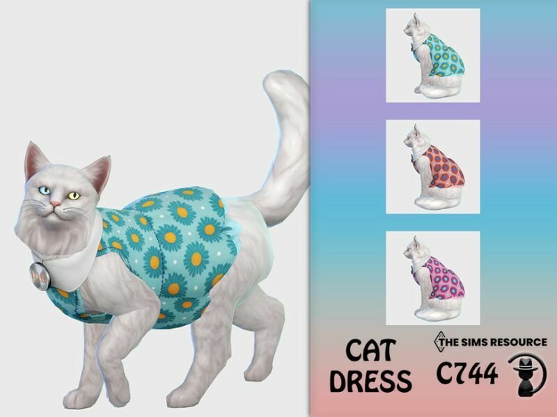 CAT Dress C744 By Turksimmer 1 CAT Dress C744 By Turksimmer Sims 4 CC