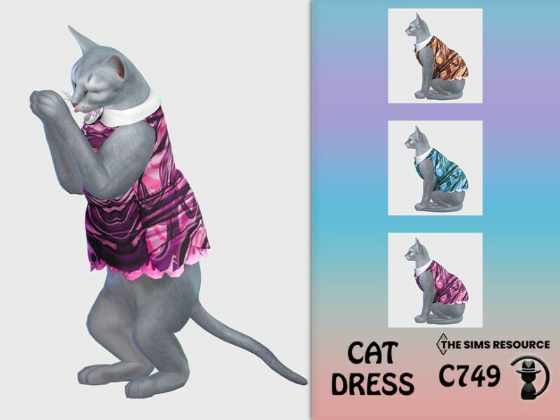 CAT Dress C749 By Turksimmer 1 CAT Dress C749 By Turksimmer Sims 4 CC