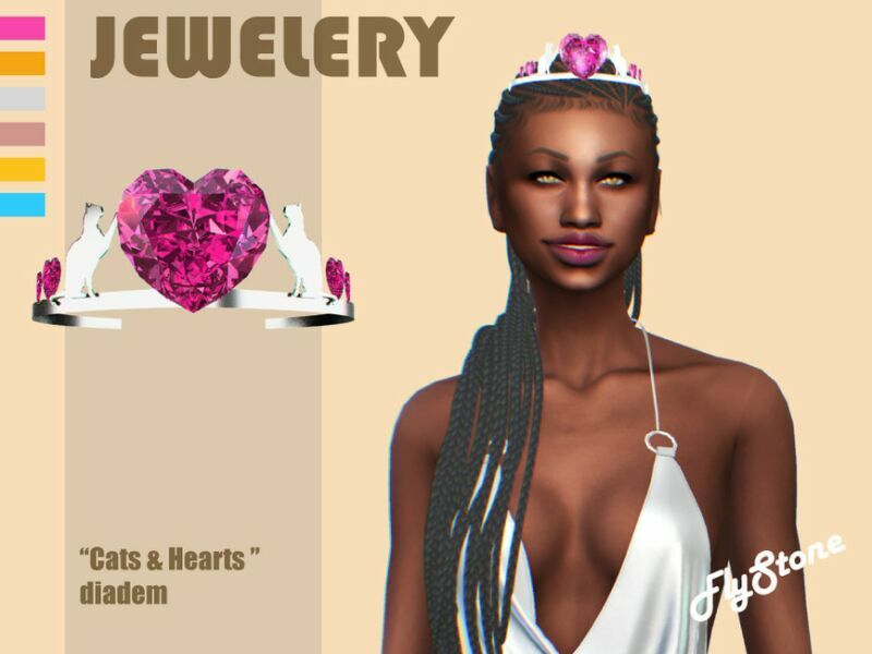 “Cats And Hearts” Diadem By Flystone 1 “Cats And Hearts” Diadem By Flystone Sims 4 CC