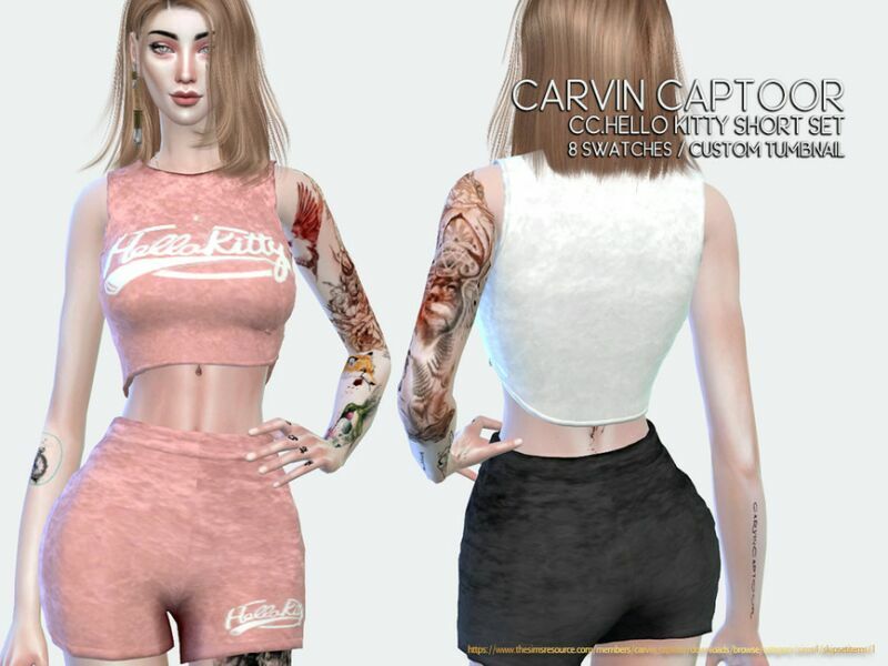 Cc.hello Kitty Short SET 1 Cc.hello Kitty Short SET Sims 4 CC
