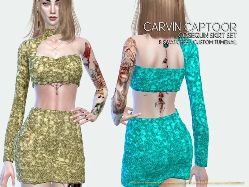 Cc.sequin Skirt SET 1 Cc.sequin Skirt SET Sims 4 CC