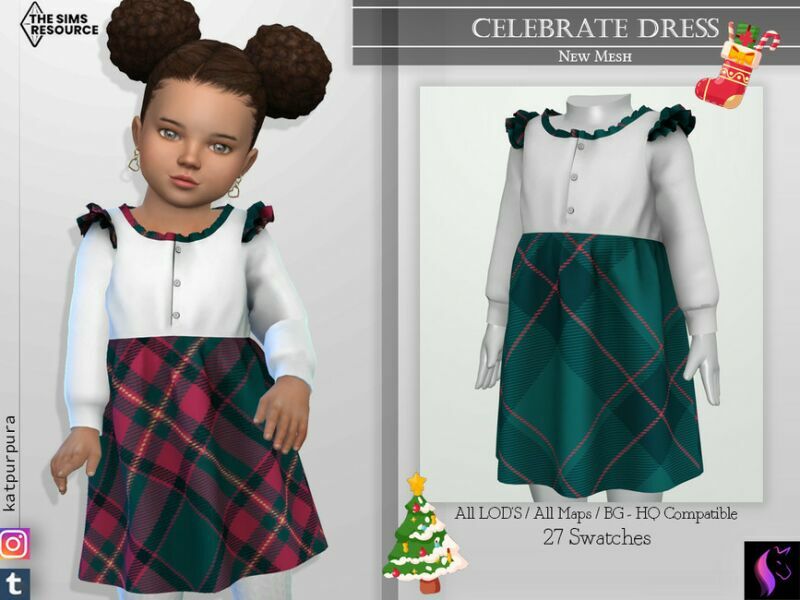 Celebrate Dress By Katpurpura 1 Celebrate Dress By Katpurpura Sims 4 CC