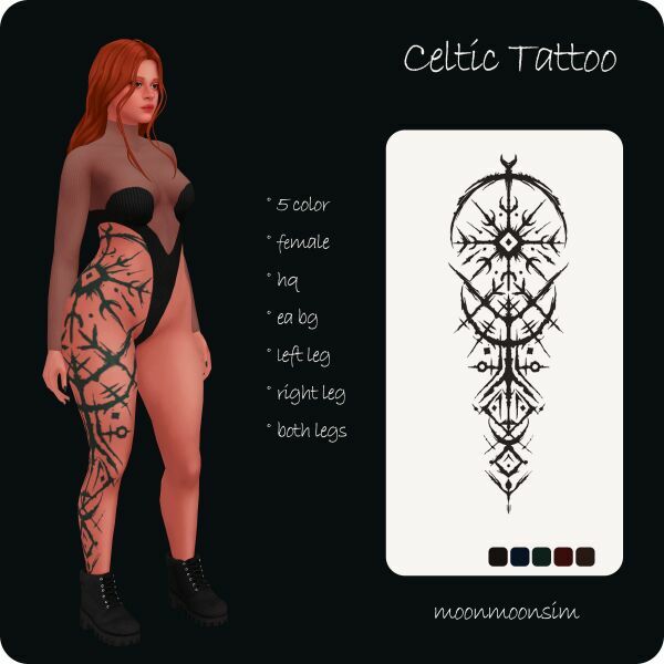 Celtic Tattoo By Moonmoonsim 1 Celtic Tattoo By Moonmoonsim Sims 4 CC