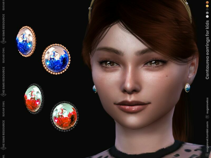 Centaurea Earrings For Kids 1 Centaurea Earrings For Kids Sims 4 CC