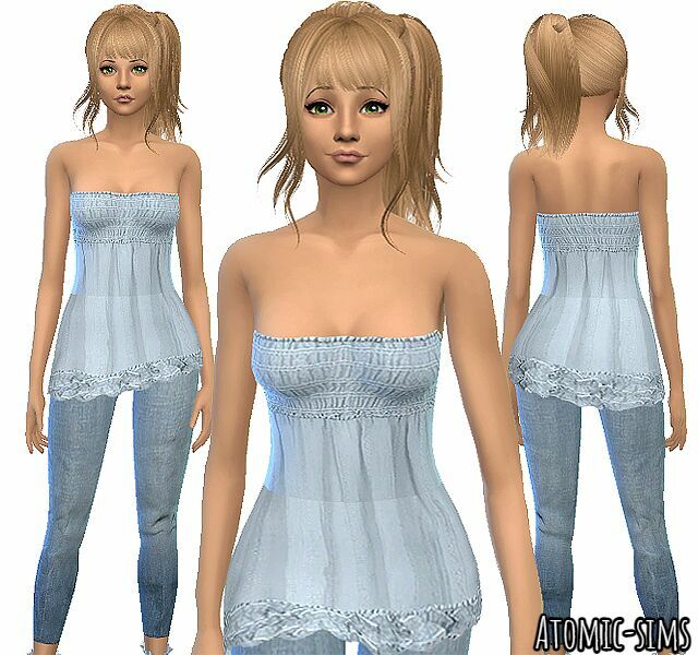 Chicchica Gray Tunik With Jeans Conversion By Atomic-Sims 1 Chicchica Gray Tunik With Jeans Conversion By Atomic-Sims Sims 4 CC