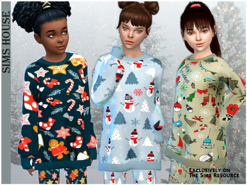 Children’S Christmas Pajamas TOP 1 Children’S Christmas Pajamas TOP Sims 4 CC
