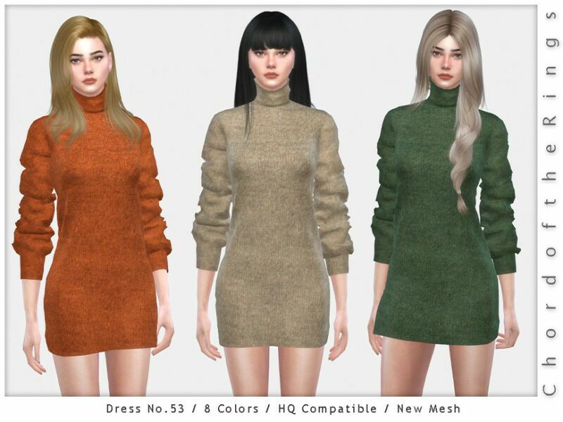 Chordoftherings Dress NO.53 By Chordoftherings 1 Chordoftherings Dress NO.53 By Chordoftherings Sims 4 CC
