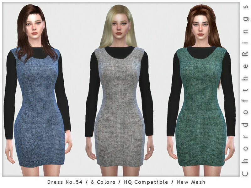 Chordoftherings Dress NO.54 By Chordoftherings 1 Chordoftherings Dress NO.54 By Chordoftherings Sims 4 CC