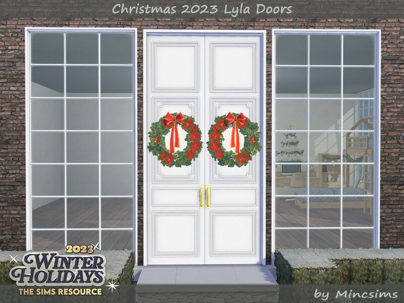 Christmas 2023 Lyla Doors By Mincsims 1 Christmas 2023 Lyla Doors By Mincsims Sims 4 CC