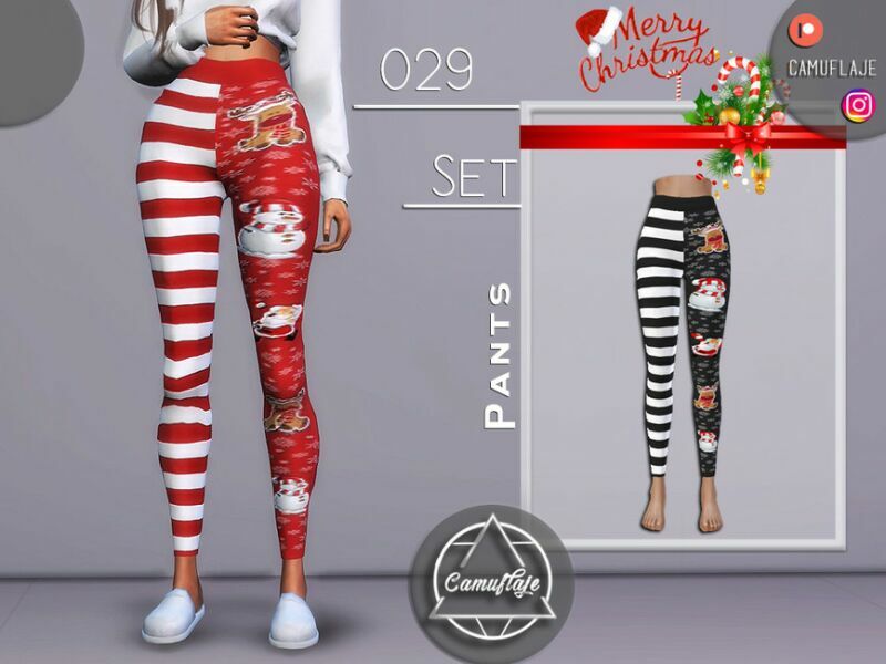 Christmas SET 029 – Pants By Camuflaje 1 Christmas SET 029 – Pants By Camuflaje Sims 4 CC