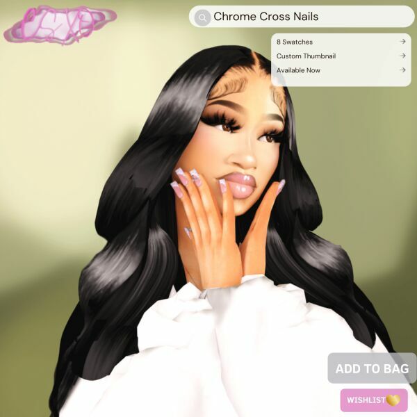 Chrome Cross Nails 3 sims 4 cc chrome cross nails 2
