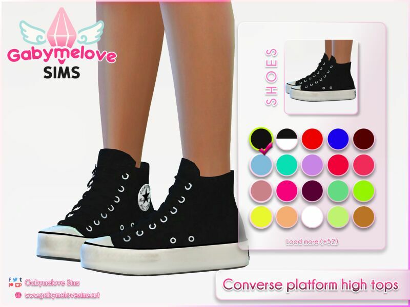 Chuck Taylor ALL Star Converse Platform High TOP Sneakers 1 Chuck Taylor ALL Star Converse Platform High TOP Sneakers Sims 4 CC