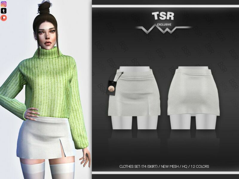 Clothes SET-174 (Skirt) BD600 By Busra-Tr 1 Clothes SET-174 (Skirt) BD600 By Busra-Tr Sims 4 CC