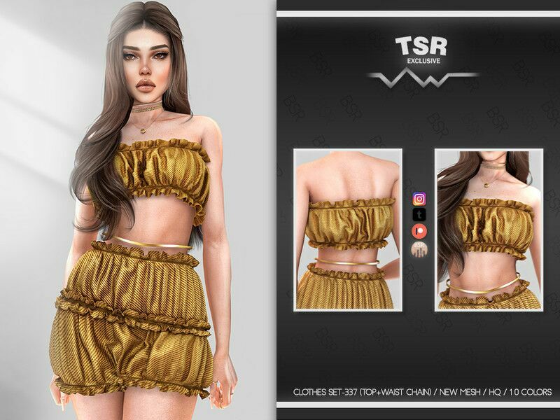“Clothes SET-337 (Top+Waist Chain) For / Everyday” 1 “Clothes SET-337 (Top+Waist Chain) For / Everyday” Sims 4 CC
