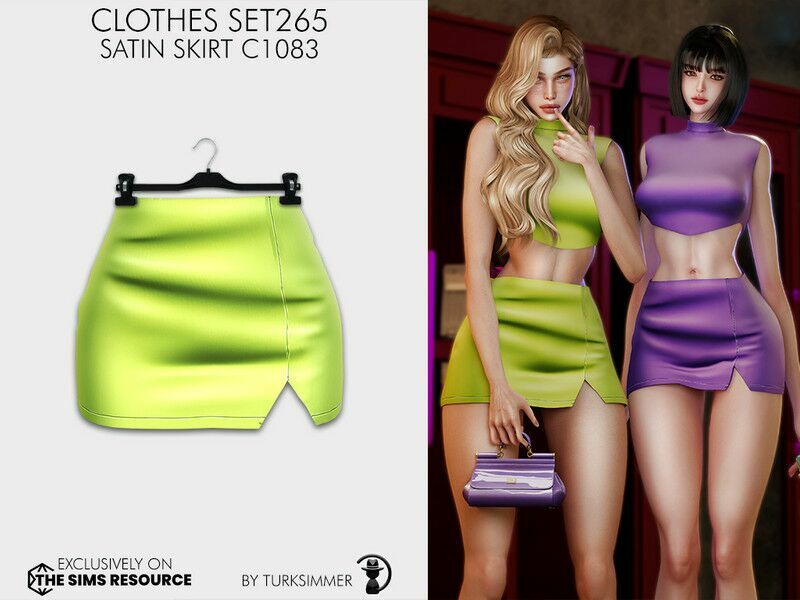 Clothes SET265 – Satin Skirt C1083 / Everyday 1 Clothes SET265 – Satin Skirt C1083 / Everyday Sims 4 CC