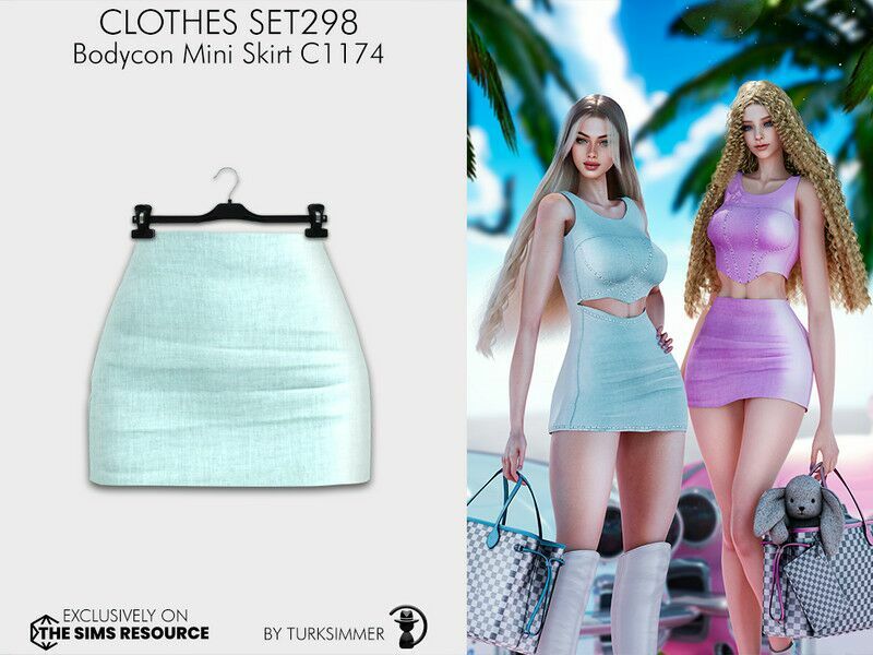 Clothes SET298 – Bodycon Mini Skirt C1174 (Recolor) By Turksimmer 1 Clothes SET298 – Bodycon Mini Skirt C1174 (Recolor) By Turksimmer Sims 4 CC