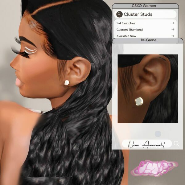Cluster Studs & Rolex + French Ombre Acrylics 3 sims 4 cc cluster studs rolex french ombre acrylics 3
