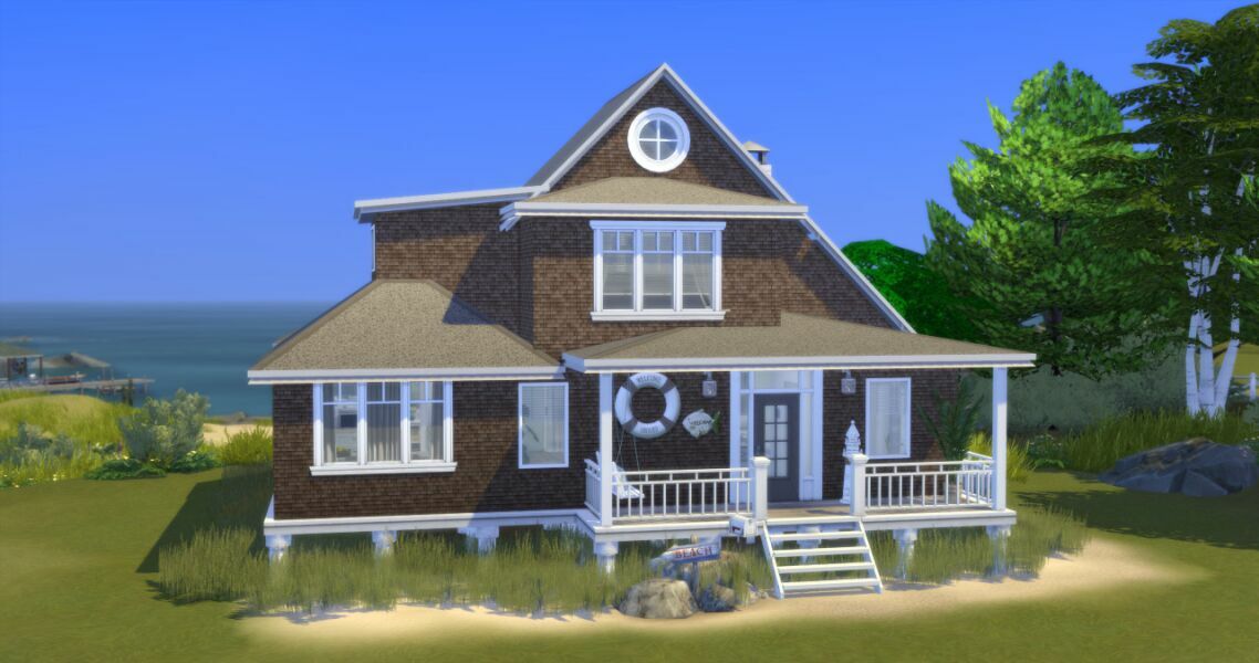 Coastal Beach House – CC Build By Similebuilds 1 Coastal Beach House – CC Build By Similebuilds Sims 4 CC