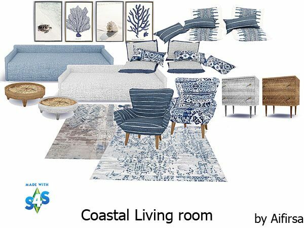 Coastal Living Room By Aifirsa 3 sims 4 cc coastal living room by aifirsa 2