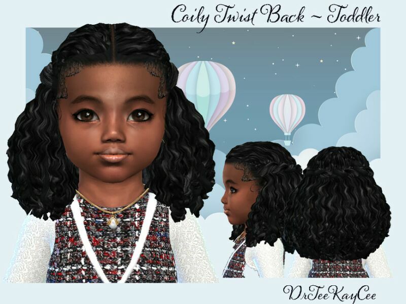 Coily Twisted Back ~ Toddler Base Compatible By Drteekaycee 1 Coily Twisted Back ~ Toddler Base Compatible By Drteekaycee Sims 4 CC