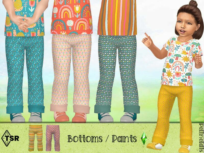 Colorful Nature Pants By Pelineldis 1 Colorful Nature Pants By Pelineldis Sims 4 CC