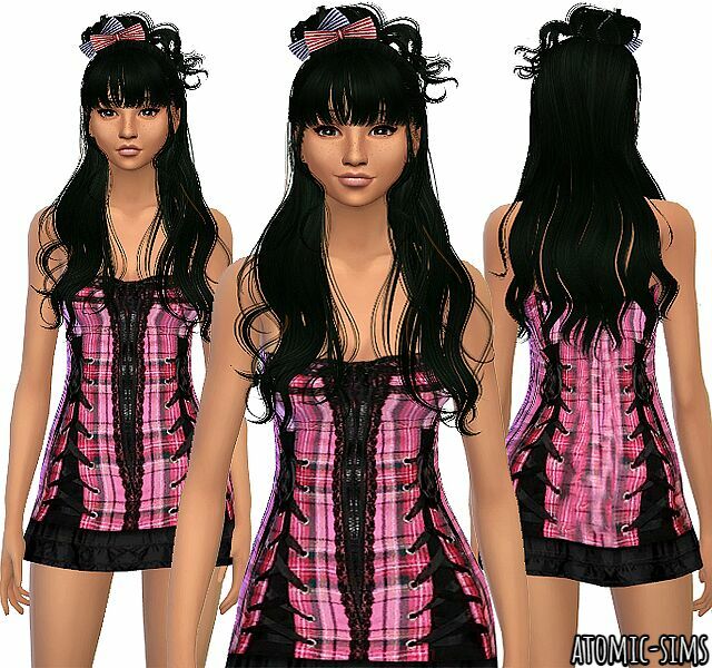 Converted Purple&Black Dress By Atomic-Sims 1 Converted Purple&Black Dress By Atomic-Sims Sims 4 CC