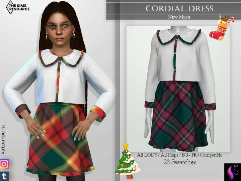 Cordial Dress By Katpurpura 1 Cordial Dress By Katpurpura Sims 4 CC