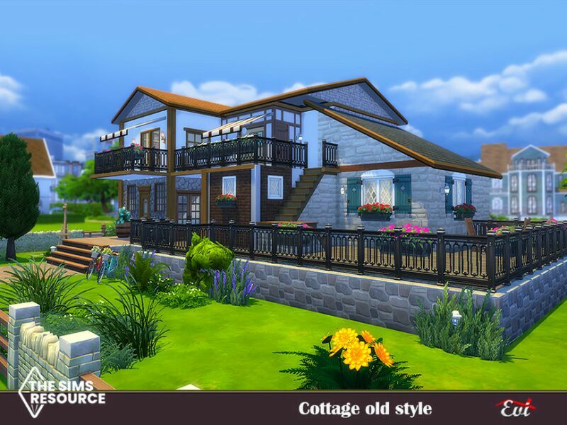 Cottage OLD Style_No CC By EVI 1 Cottage OLD Style_No CC By EVI Sims 4 CC