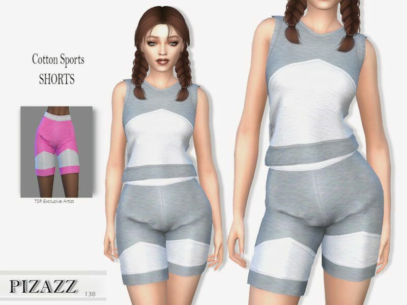 Cotton Sports Shorts By Pizazz 1 Cotton Sports Shorts By Pizazz Sims 4 CC