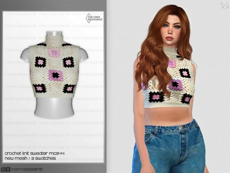 Crochet Knit Sweater MC344 By Mermaladesimtr 1 Crochet Knit Sweater MC344 By Mermaladesimtr Sims 4 CC