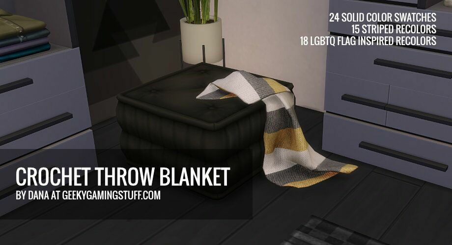 Crochet Throw Blanket By Geekygamingstuff 1 Crochet Throw Blanket By Geekygamingstuff Sims 4 CC