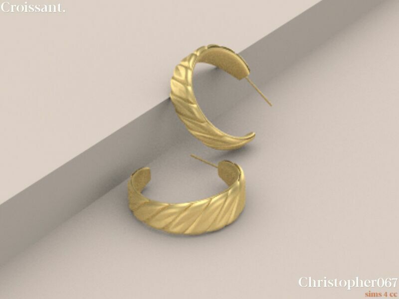 Croissant Earrings By Christopher067 2 sims 4 cc croissant earrings by christopher067 3