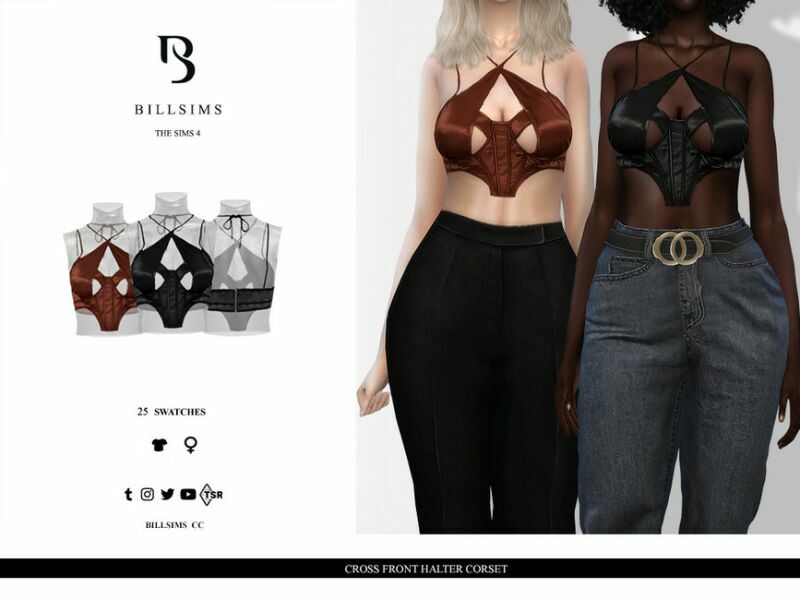 Cross Front Halter Corset 1 Cross Front Halter Corset Sims 4 CC
