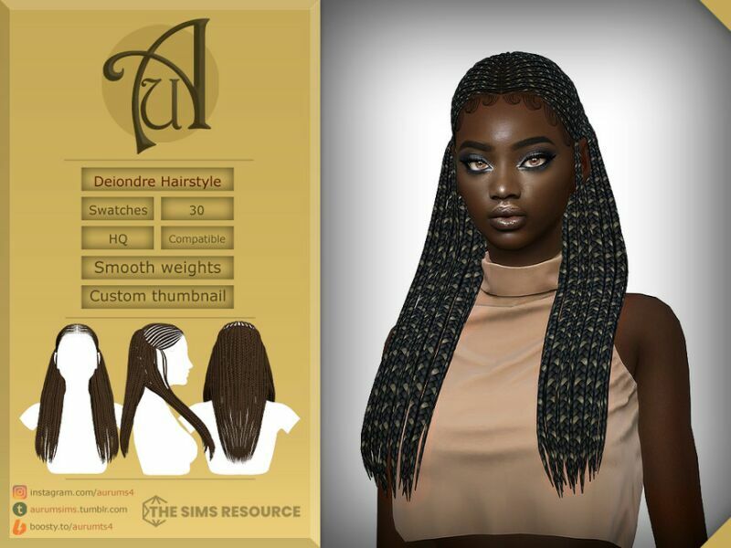 Deiondre – Braided Hairstyle By Aurummusik 1 Deiondre – Braided Hairstyle By Aurummusik Sims 4 CC