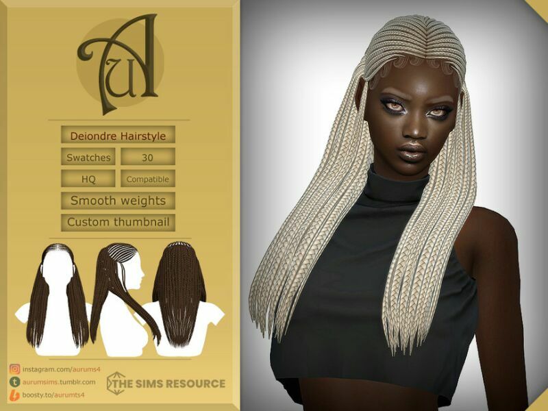 Deiondre – Braided Hairstyle By Aurummusik 2 sims 4 cc deiondre braided hairstyle by aurummusik 2