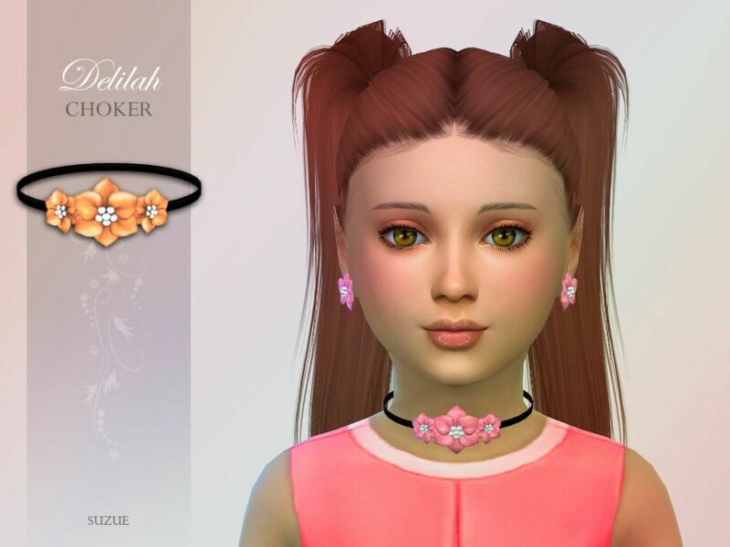 Delilah Choker Child By Suzue 1 Delilah Choker Child By Suzue Sims 4 CC